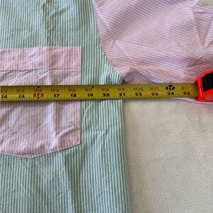 beachlunchlounge Multicolor Striped Seersucker Shirt — Pink, Green, Navy